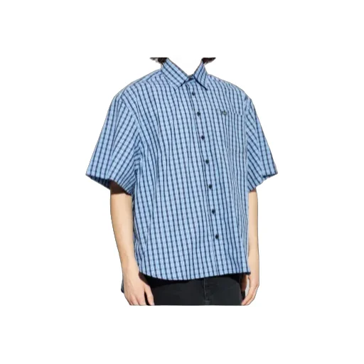Vetements Logo Patch Checked Short-Sleeve Shirt