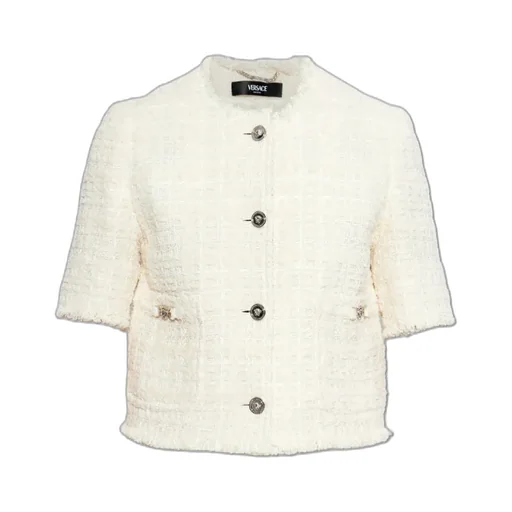 Versace Short Sleeved Tweed Cardigan