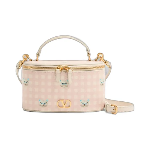 Vlogo Signature Mini Vanity Bag In Le Chat De La Maison Grainy Calfskin