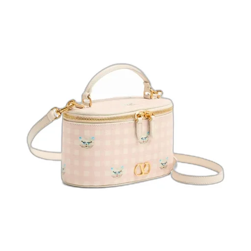 Vlogo Signature Mini Vanity Bag In Le Chat De La Maison Grainy Calfskin