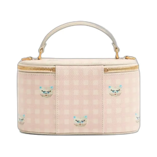 Vlogo Signature Mini Vanity Bag In Le Chat De La Maison Grainy Calfskin
