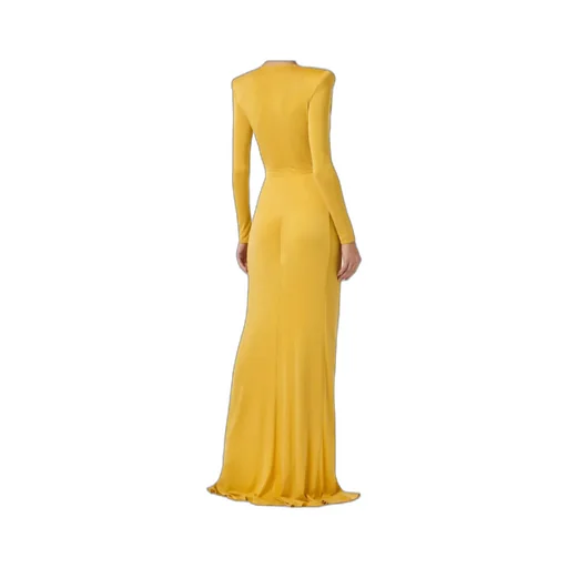 Elisabetta Franchi Plunging V-Neck Red Carpet Dress