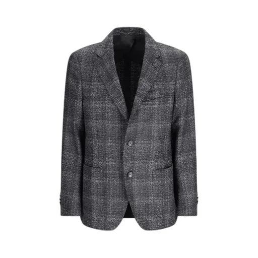 Single-Breasted Check-Print Blazer