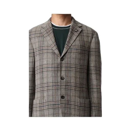 Checked Single-Breasted Blazer