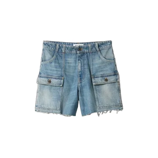 Cargo-Pocket Denim Shorts