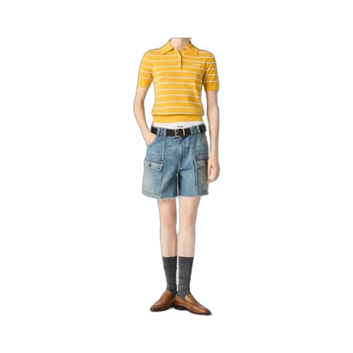 Cargo-Pocket Denim Shorts