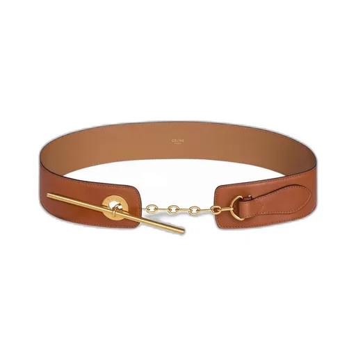 Large 50Mm Celine Disc Belt In Supple Natural Calfskin