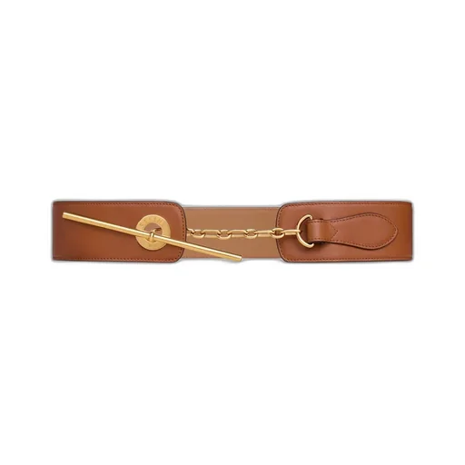 Large 50Mm Celine Disc Belt In Supple Natural Calfskin