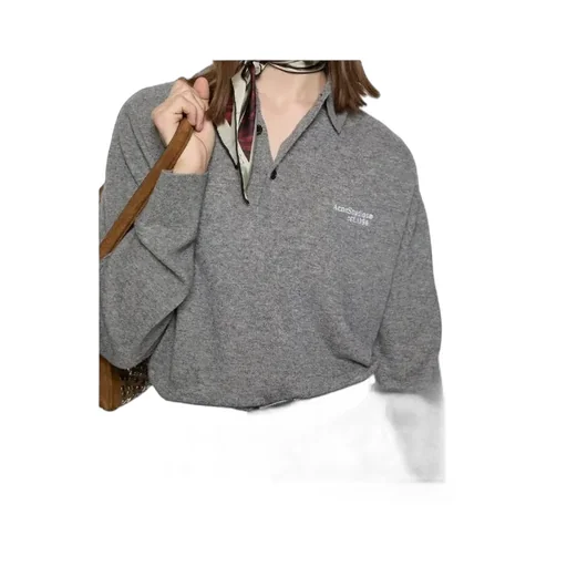 Long-Sleeved Knitted Polo Shirt