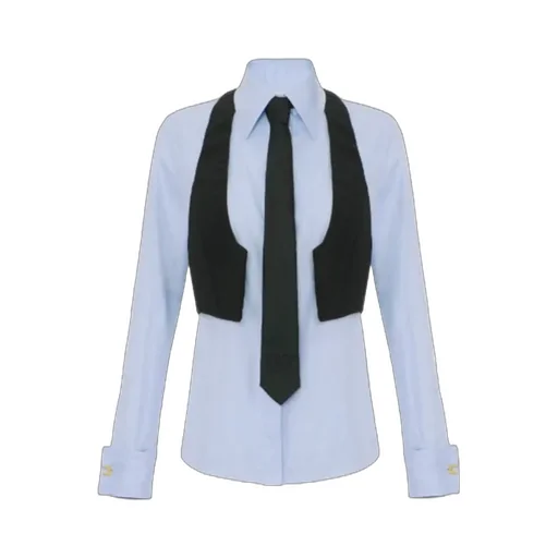Cotton Shirt With Tie And Waistcoat