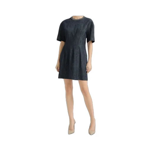 Brunello Cucinelli Short-Sleeved Denim Mini Dress