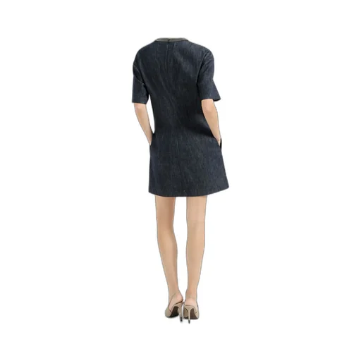 Brunello Cucinelli Short-Sleeved Denim Mini Dress
