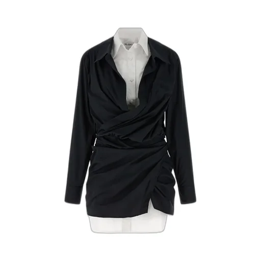 Double Layer Asymmetrical Shirt Dress
