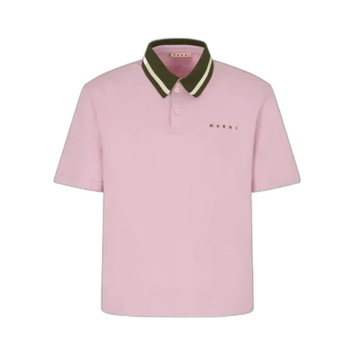 Marni Piqué Striped Polo Shirt