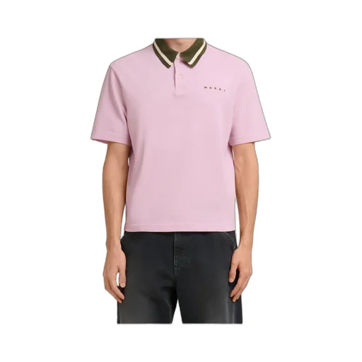 Marni Piqué Striped Polo Shirt