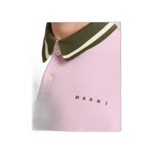 Marni Piqué Striped Polo Shirt
