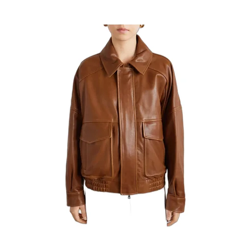 Runa Paneled Leather Bomber Jacket