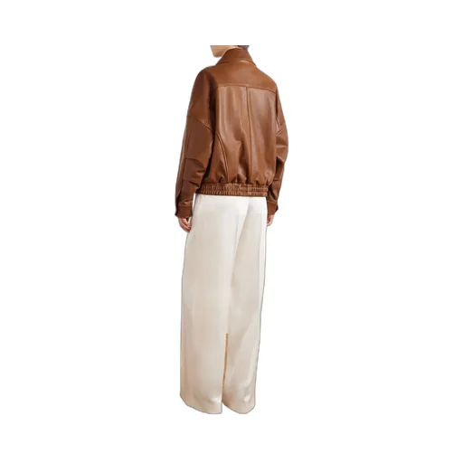 Runa Paneled Leather Bomber Jacket