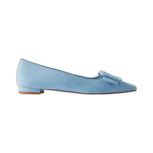 Maysale Buckled Suede Point-Toe Flats