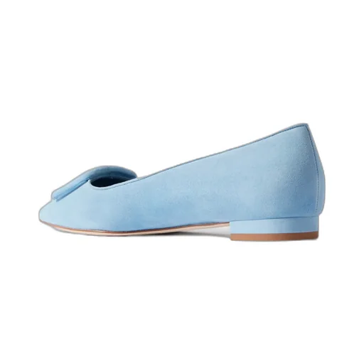 Maysale Buckled Suede Point-Toe Flats