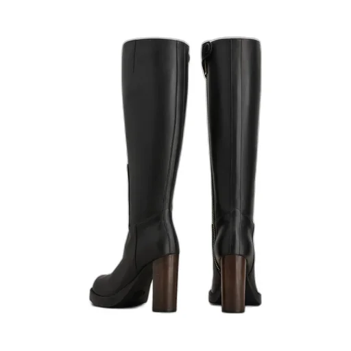 Round-Toe High-Heeled Boots