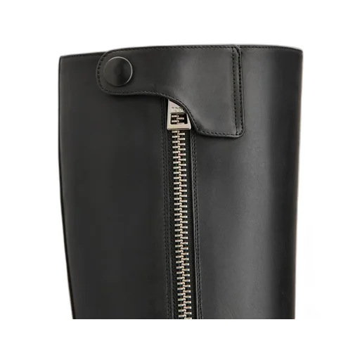 Round-Toe High-Heeled Boots