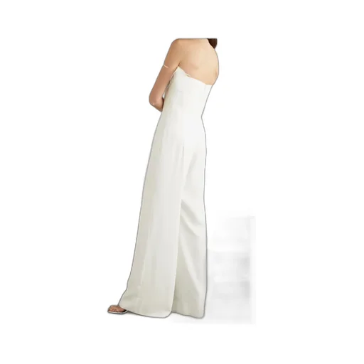 Taree Feather-Trim Strapless Jumpsuit