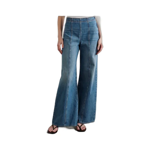 Patchwork High-Waisted Wide-Leg Jeans