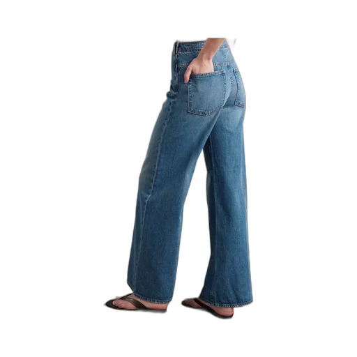 Patchwork High-Waisted Wide-Leg Jeans