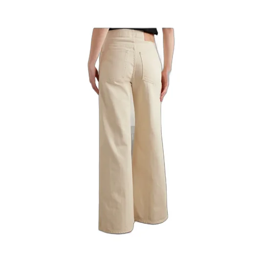 Spliced High-Waisted Wide-Leg Jeans
