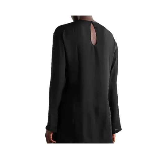 Sheer Split-Cuff Blouse