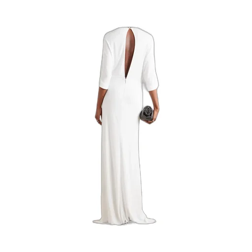 Elian Tie-Neck Draped Stretch-Jersey Maxi Dress