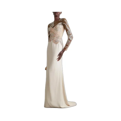 Crystal-Embellished Tulle And Faille Gown