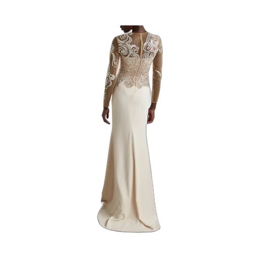Crystal-Embellished Tulle And Faille Gown