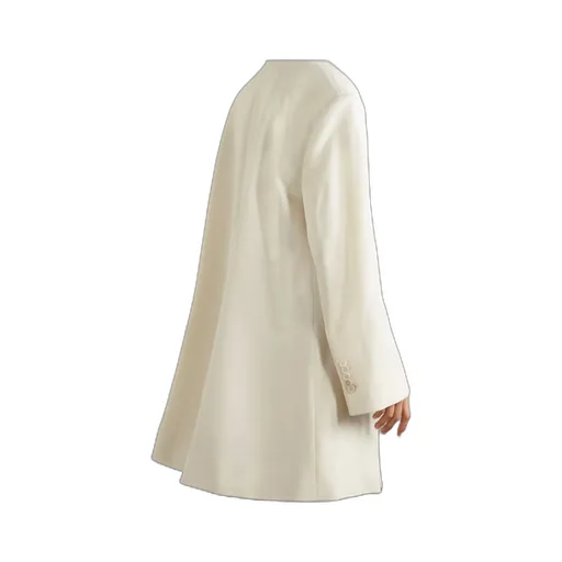 Oversized Double-Breasted Grain De Poudre Wool Coat