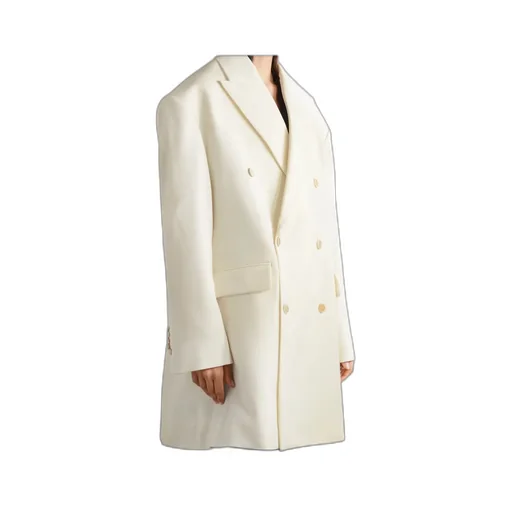 Oversized Double-Breasted Grain De Poudre Wool Coat