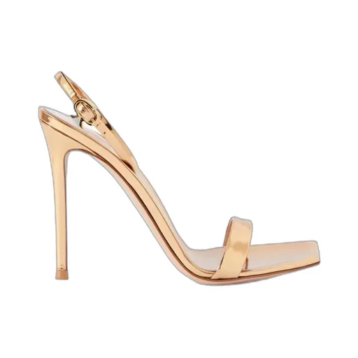 Metallic Hallow-Heeled Sandals