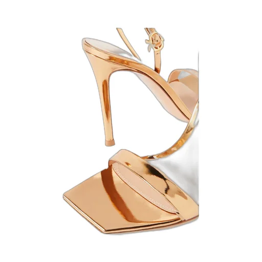 Metallic Hallow-Heeled Sandals