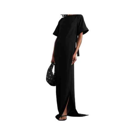 Clelia Open-Back Crepe Gown