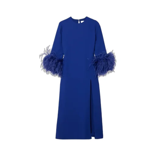 Billie's Long Dress With Feather Trimmings