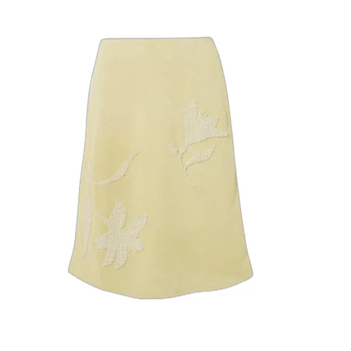 Dafne Embellished Suede Midi Skirt