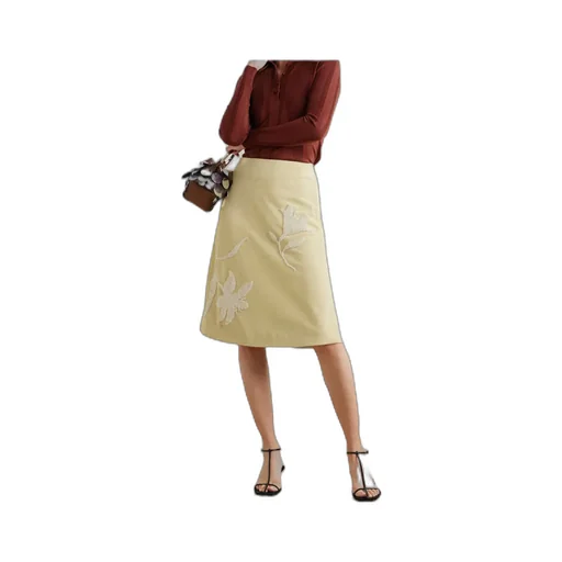 Dafne Embellished Suede Midi Skirt