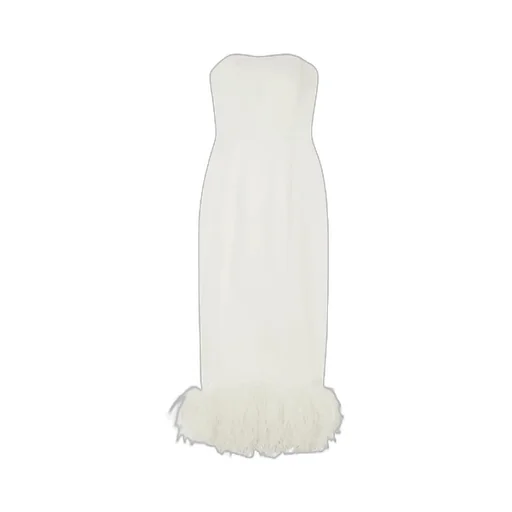Minelli Feather-Trim Midi Dress