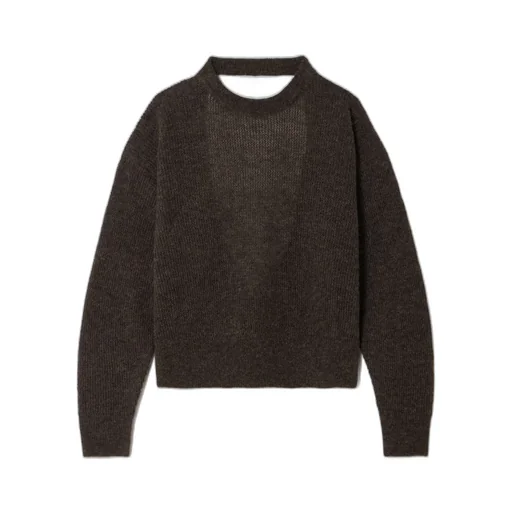 Backless Ribbed Knitted Sweater