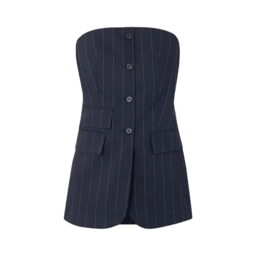 Sunny Strapless Striped Twill Vest