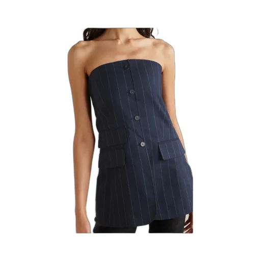 Sunny Strapless Striped Twill Vest