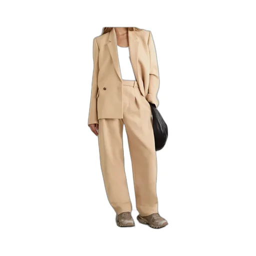 Pleated Wide-Leg Casual Pants