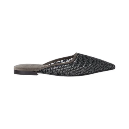 Precious Net-Embroidery Flat Mules