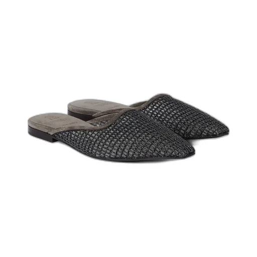 Precious Net-Embroidery Flat Mules