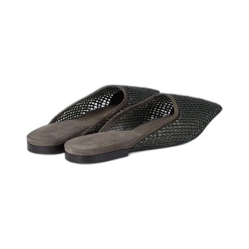 Precious Net-Embroidery Flat Mules